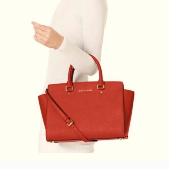 MICHAEL KORS SELMA LARGE Seinna SAFFIANO LEATHER S - Picture 2 of 8